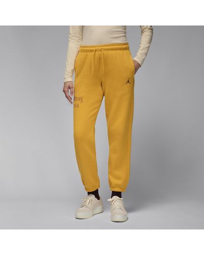 Nike Jordan Brooklyn Fleece Pants Cotton - Yellow