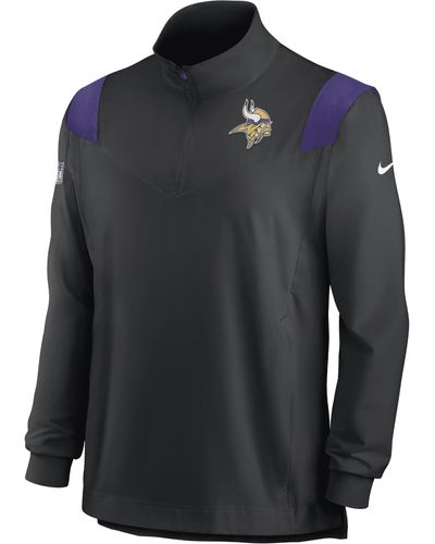 Nike Repel Coach (nfl Minnesota Vikings) 1/4-zip Jacket - Blue