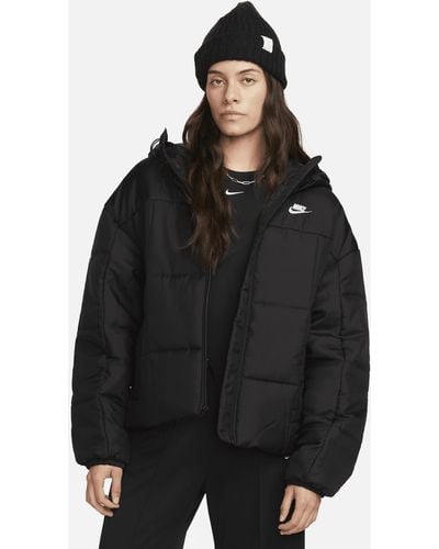 Nike Sportswear Classic Puffer Therma-fit Loose Hooded Jacket - Black