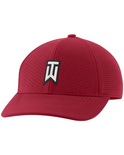 Nike Aerobill Tiger Woods Heritage86 Perforated Golf Hat Red