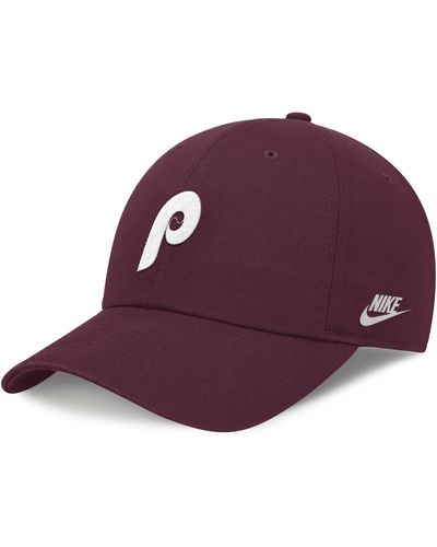 Nike Philadelphia Phillies Rewind Cooperstown Club Mlb Adjustable Hat - Purple