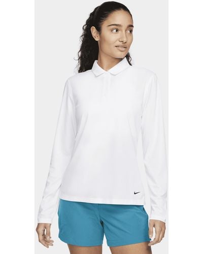 Nike Dri-fit Victory Long-sleeve Golf Polo - White