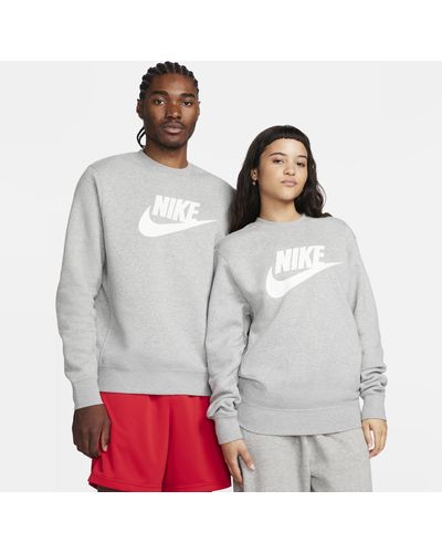 Nike Sportswear Club Fleece Graphic Crew - Gray