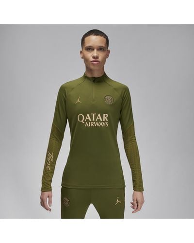 Nike Paris Saint-germain Strike Fourth Jordan Dri-fit Football Drill Top Polyester - Green