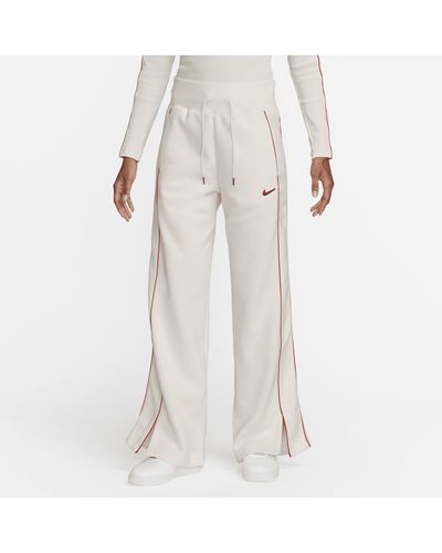 Nike Sportswear Phoenix Fleece High-waisted Open-hem Joggers - White