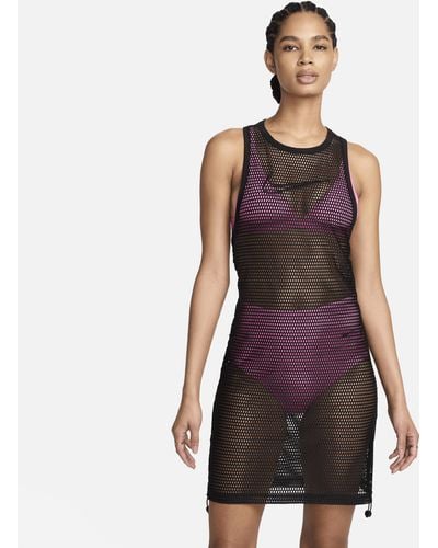 Nike Swim Mesh Cover-up Dress - Purple