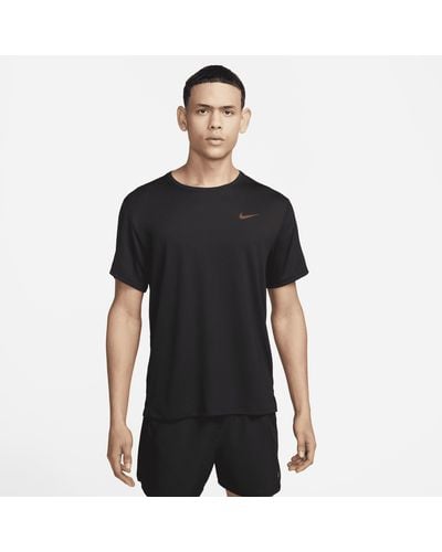Nike Miler Dri-fit Uv Short-sleeve Running Top - Black