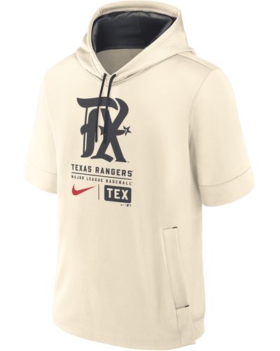 Nike Texas Rangers City Connect Mlb Short-sleeve Pullover Hoodie - Natural