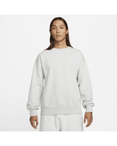 Nike Solo Swoosh French Terry Crew - Gray