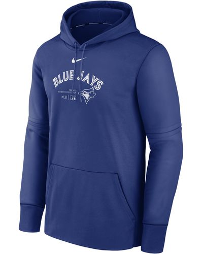 Nike Los Angeles Dodgers Authentic Collection Practice Therma Mlb Pullover Hoodie - Blue