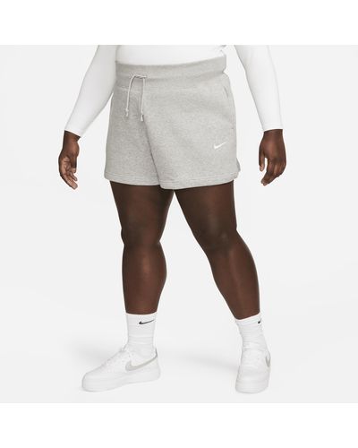Nike Sportswear Phoenix Fleece High-waisted Loose Shorts (plus Size) - Gray