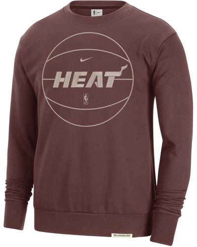 Nike Miami Heat Standard Issue Dri-fit Nba Sweatshirt - Brown