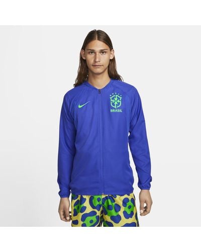 Nike Brasil Academy Awf Dri-fit Woven Soccer Jacket - Blue