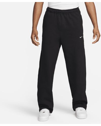 Nike Solo Swoosh Open-hem Fleece Pants - Black