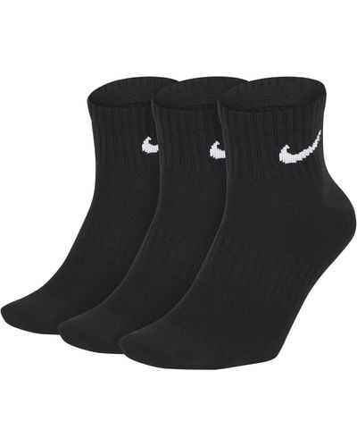 Nike Everyday Lightweight Training Ankle Socks (3 Pairs) Polyester - Black