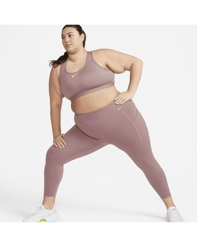 Nike Universa Medium-support High-waisted 7/8 Leggings With Pockets (plus Size) - Pink