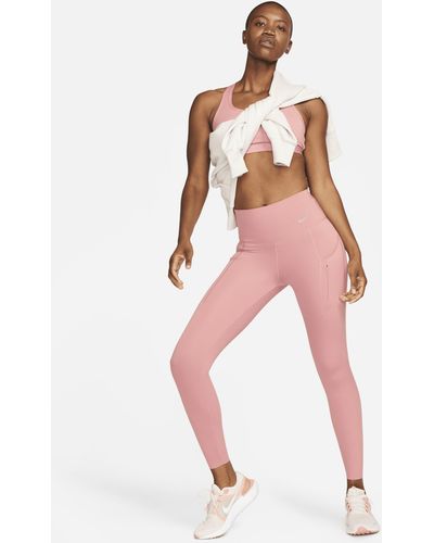 Nike Go Firm-support High-waisted 7/8 Leggings With Pockets - Pink