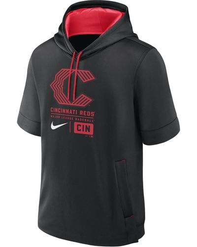 Nike Cincinnati Reds City Connect Mlb Short-sleeve Pullover Hoodie - Black