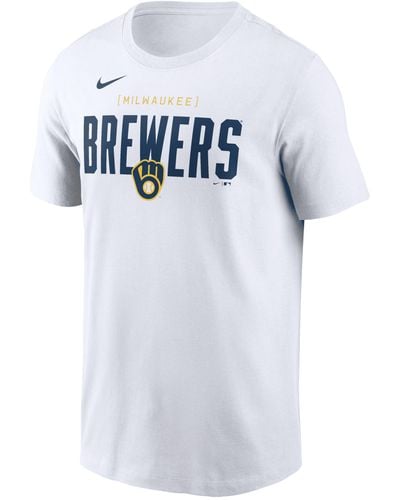 Nike Milwaukee Brewers Home Team Bracket Mlb T-shirt - Blue