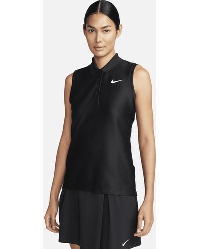 Nike Victory Dri-fit Sleeveless Golf Polo - Black