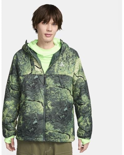 Nike Acg 'rope De Dope' Therma-fit Adv All-over Print Jacket Polyester - Green