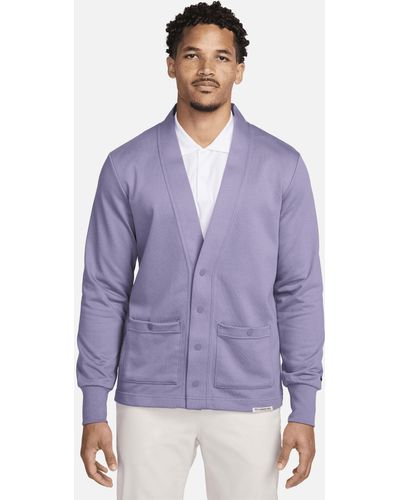 Nike Dri-fit Standard Issue Golf Cardigan - Purple