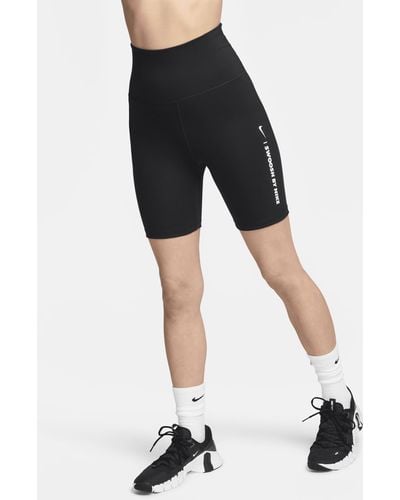 Nike One High-waisted 18cm (approx.) Biker Shorts 50% Recycled Polyester - Black