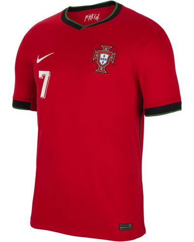 Nike Cristiano Ronaldo Portugal National Team 2024 Stadium Home Dri-fit Soccer Jersey - Red