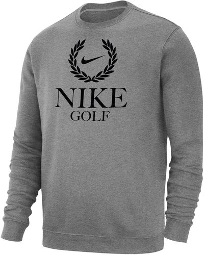 Nike Golf Club Fleece Crew-neck Sweatshirt - Gray