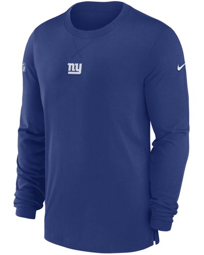 Nike New York Giants Sideline Men's Dri-fit Nfl Long-sleeve Top - Blue