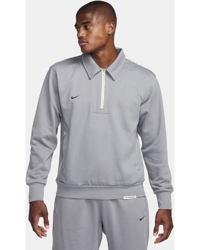 Nike Culture Of Football Standard Issue Dri-fit 1/4-zip Soccer Top - Gray