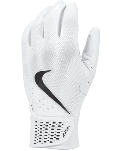 Nike Alpha Baseball Batting Gloves - White