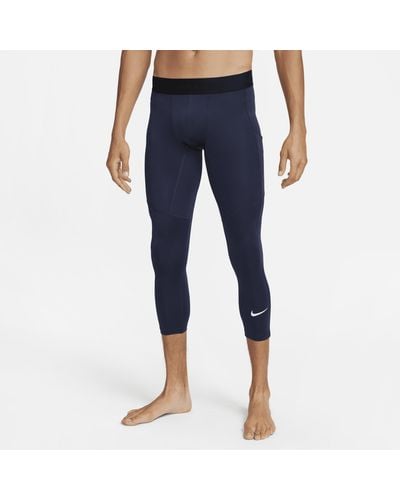 Nike Pro Dri-fit 3/4-length Fitness Tights - Blue