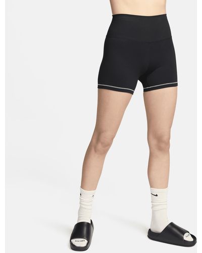 Nike One Rib High-waisted 12.5cm (approx.) Biker Shorts Polyester - Black