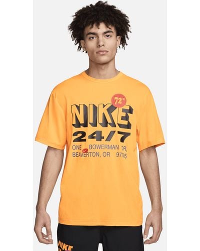 Nike Hyverse Dri-fit Uv Short-sleeve Fitness Top Polyester - Yellow