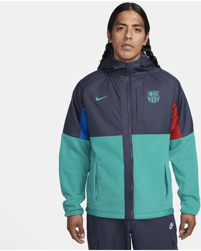 Nike F.c. Barcelona Awf Third Football Winterized Jacket 50% Recycled Polyester - Blue