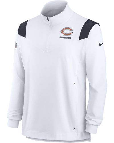 Nike Repel Coach (nfl Chicago Bears) 1/4-zip Jacket - White