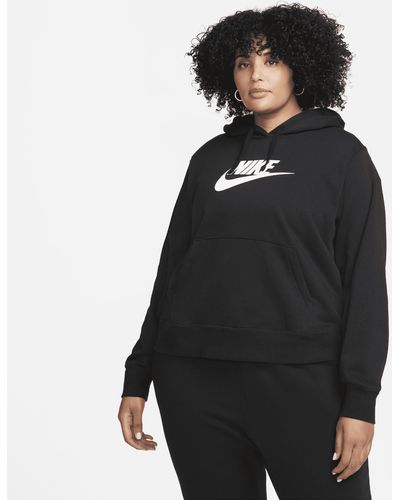 Nike Sportswear Club Fleece Pullover Hoodie (plus Size) - Black