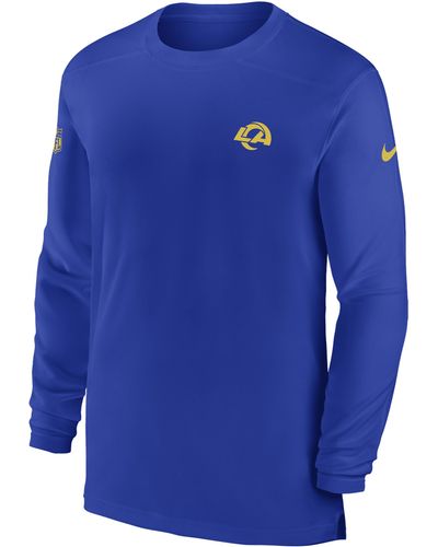 Nike Dri-fit Sideline Coach (nfl Los Angeles Rams) Long-sleeve Top - Blue