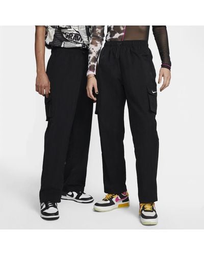 Nike Sportswear Essential Geweven Cargobroek Met Hoge Taille - Zwart