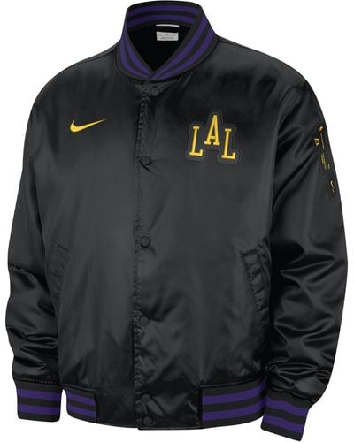 Nike Los Angeles Lakers 2023/24 City Edition Nba Jacket 50% Recycled Polyester - Black
