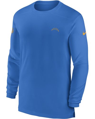Nike Dri-fit Sideline Coach (nfl Los Angeles Chargers) Long-sleeve Top - Blue
