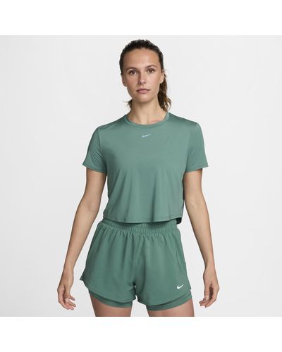 Nike One Classic Dri-fit Short-sleeve Cropped Top - Green
