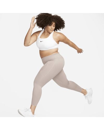 Nike Go Firm-support High-waisted 7/8 Leggings With Pockets (plus Size) - Natural