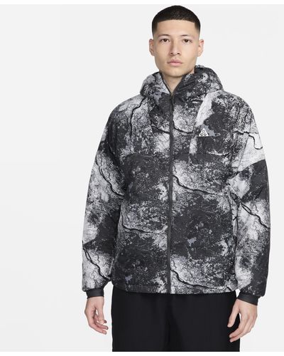 Nike Acg "rope De Dope" Therma-fit Adv Allover Print Jacket - Gray