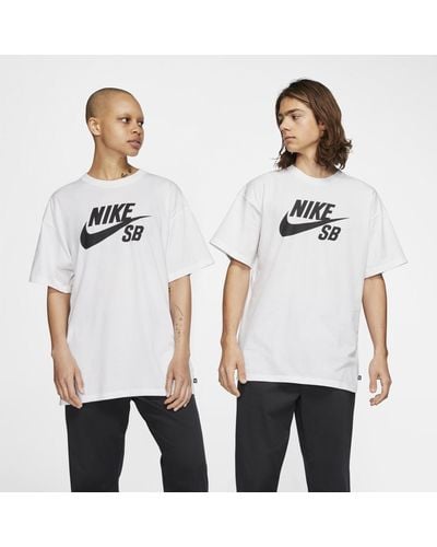 Nike T-shirt da skateboard con logo sb - Bianco