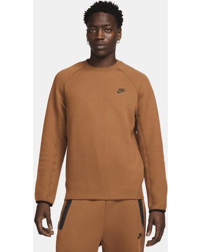 Nike Sportswear Tech Fleece Crew Polyester - Brown