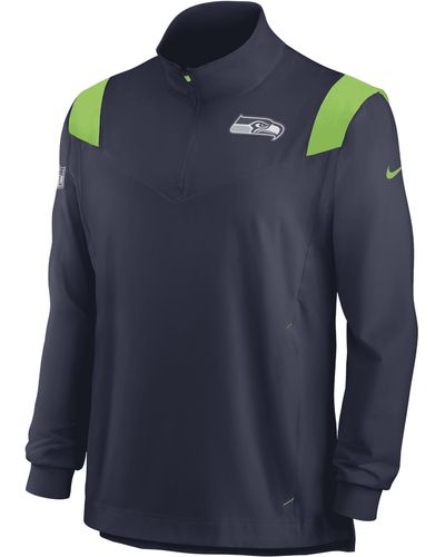 Nike Repel Coach (nfl Seattle Seahawks) 1/4-zip Jacket - Blue