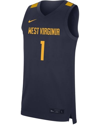 Nike College Dri-fit (west Virginia) Replica Basketball Jersey - Blue