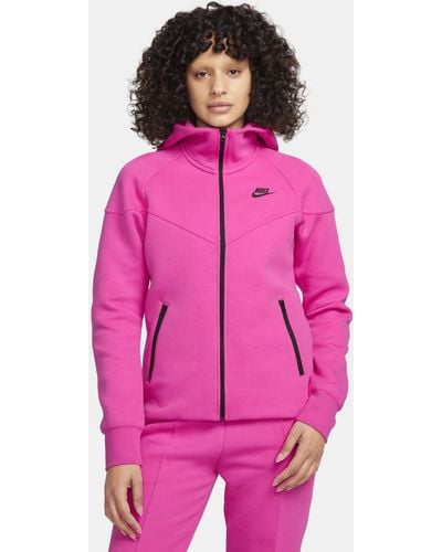 Nike Sportswear Tech Fleece Windrunner Hoodie Met Rits - Roze